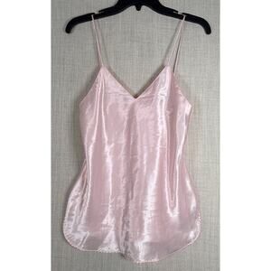 VTG Cami Top Womens Small Pink Satin Camisole Coquette Boho Feminine Y2K